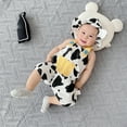 thumbnail image 6 of Fesfesfes 2 Piece Set Toddler Kids Baby Boys And Girl Fashion Cute Cow Print Casual Romper Hat Set, 6 of 9