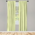 thumbnail image 5 of Ambesonne Polka Dots Window Curtains, Pastel Art Oval Shaped, Each 28" W x 95" L, Pale Green Ivory, 5 of 5