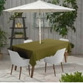 thumbnail image 2 of Vargottam Indoor/Outdoor Tablecloth 58" x 120" Inch Rectangular Tablecloth with Umbrella Hole & Zipper, Waterproof Patio Table Cloths, Spring/Summer Table Covers for Backyard /BBQs - Olive Green, 2 of 6