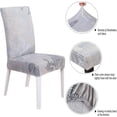 thumbnail image 5 of Dining Room Chair Covers Set of 6, Stretch Parsons Chair Slipcovers Removable Washable Spandex Printed Chair Seat Protector Cover for Hotel, Office, Ceremony, Banquet, Wedding Party (Leaves Grey), 5 of 6