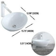 thumbnail image 3 of Zimtown Oval Porcelain Above Counter White Ceramic Bathroom Vessel Vanity Sink Art Basin, 3 of 6