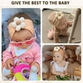 thumbnail image 3 of 3 Pcs Baby Flower Headbands Baby Girls Nylon Headband Soft Hairbands Hair Accessories for Newborn Infant Toddler Kids (Beige Orange Brown), 3 of 12