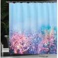 thumbnail image 4 of Ambesonne Floral Shower Curtain, Retro Cherry Blossom, 69"Wx84"L, Pink Blue, 4 of 5