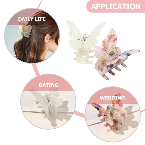 Raindrops Butterfly Hair Clips for Women, Assorted Colors, 2 Pieces, Stylish Hair Accessories