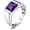 1-Purple-Alexandrite, variant on Men's  2-3ct Natural Smoky Quartz Created Ruby Alexandrite Sapphire Simulated Emerald Engagement Ring, 14K White Gold Plated 925 Sterling Silver Promise Rings, Gemstone Jewelry