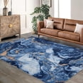 thumbnail image 4 of Boho Modern Abstract Area Rug 5x7 Machine Washable, Non-Slip Backing, Soft Low Pile Faux Wool Carpet for Living Room, Bedroom, Dining Room, 4 of 9