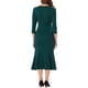 thumbnail image 3 of INSPIRE CHIC Vestido de cóctel de trabajo ajustado de mujer vintage con cola de pez y mangas 3/4 en verde, 3 of 6