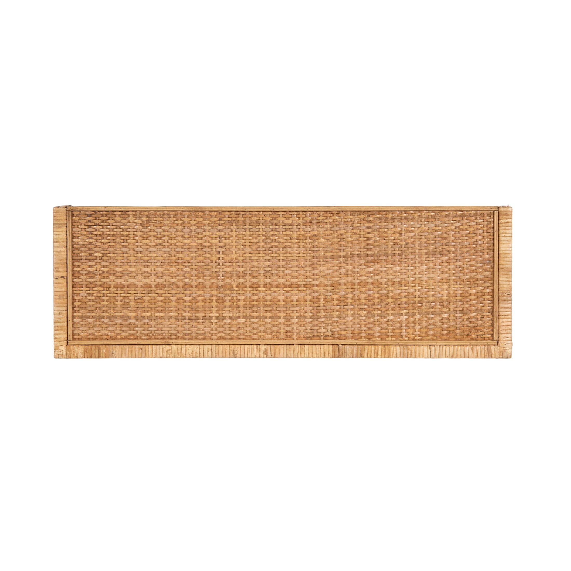 Kate and Laurel Rahmati Modern Rattan Floating Shelves, Set of 2, 24 x 8, Natural Rattan, Boho Bathroom and Kitchen Shelves for Above Toilet or Cute Nursery Bookshelves