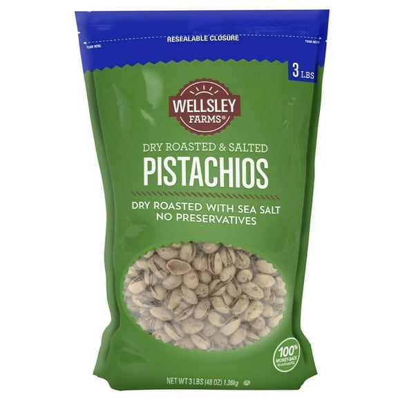 Wellsley Farms Roasted and Salted Pistachios, 48 oz.