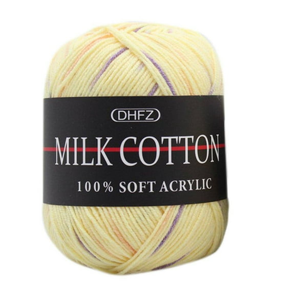 Yingyy 50g/Ball Colorful 3 ply Yarn Handmade DIY Scarf Pillow Blanket Knitting Crochet Soft Milk Cotton Yarn