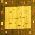 thumbnail image 1 of Ahgly Company Indoor Square Abstract Yellow Contemporary Area Rugs, 6' Square, 1 of 4