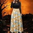 thumbnail image 5 of LEKWK Halloween Dresses for Women Graphic Print Long Sleeve Maxi Dress Crewneck Vintage Funny Holiday Party Cosplay Medieval Dress, 5 of 6