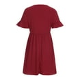 thumbnail image 5 of Patlollav Womens Summer Ruffle Short Sleeve Loose Swing T-Shirt Dresses Party Dress, 5 of 6