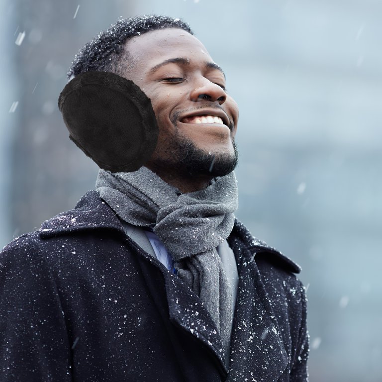 Unisex Winter Adjustable Knitted Ear Muffs with Faux Furry  display picture 1