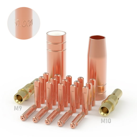 YESWELDER MIG Welding Gun Kit .030" Tip-Nozzle-Diffuser for Lincoln Magnum 100L and Tweco Mini/#1 (.030" Accessory Kit)