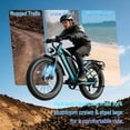 thumbnail image 6 of YareYi Electric Bike for Adults 26", 750W Rated E-Mountain Bicycle, 28MPH Fat Tire Ebike, 48V 15Ah Removable Battery, 7 Speed and Front Suspension with Rear Rack, UL2849 Certified, Green, 6 of 8