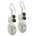 thumbnail image 3 of 925 Sterling Silver Shepherd hook Blk Agate Jet Crystal Qtz Rutilated Tourmaline Earrings Measures 48x21mm Wide Jewelry, 3 of 6