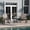 Brown, variant on Emma + Oliver Braelin 3 Piece Outdoor Rocking Chair Patio Set with Flex Comfort Material and Steel Framed Glass Top Table, Gray/Black