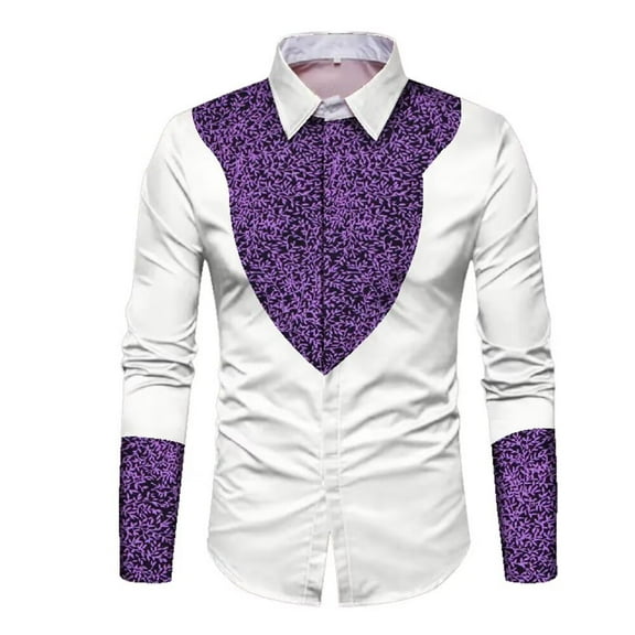 Men African Print Shirt Clothes Long Sleeve Cotton Slim Fit Lapel Shirt Tops Men Personal Custom