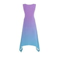 thumbnail image 4 of Ovzne Robes Grande Taille pour Femmes Rondes Robe Dégradée Sans Manches Col Rond à Cordon Décontractée à Volants Mini-Jupe Robe d'Été en Liquidation, 4 of 7