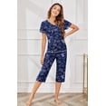thumbnail image 2 of Ekouaer Women's Capri Lounge Sets 2 Piece Short Sleeve Pants Loungewear Outfits, 2 of 6