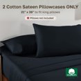 thumbnail image 3 of California Design Den 100% Cotton King Pillow Cases Set of 2 - Breathable Sateen Soft King Pillow Cases, Fits King Pillows - Midnight Deep Blue, 3 of 7