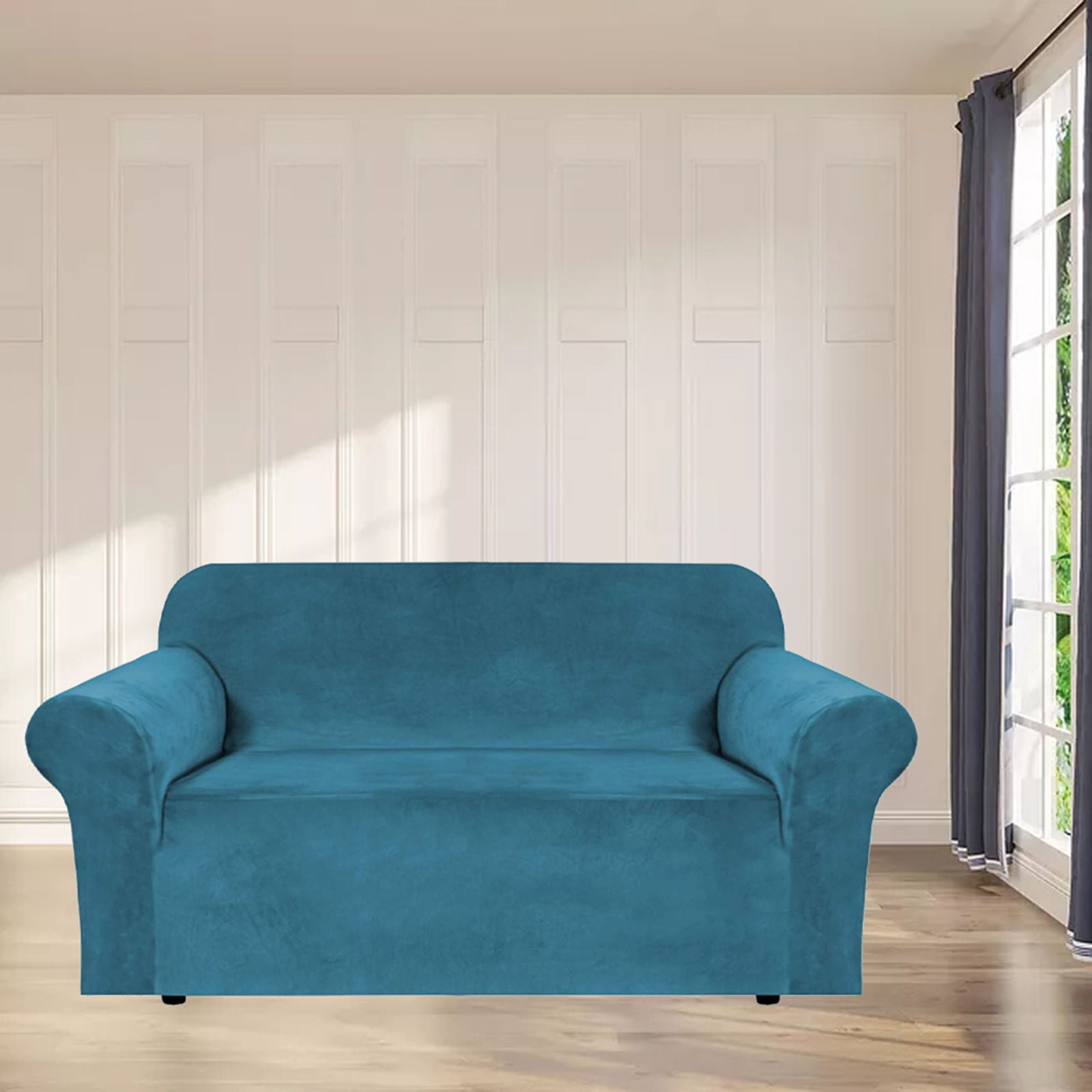 Stretch Velvet Sofa Slipcover,Non Slip Sofa Cover Washable Couch Cover