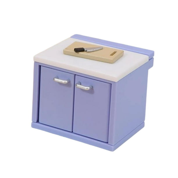 Muebles para casa de muñecas escala 1:12, ideales para juegos de simulación y manualidades. Incluyen una mini encimera, una mini cocina y muebles para tabla de cortar