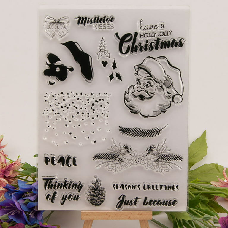 Rubber Transparent Stamp Set,perfect For Holiday Card Making, Diy