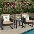 thumbnail image 3 of Costway 3PCS Patio Rattan Bistro Furniture Set Cushioned Sofa Chair Coffee Table Garden, 3 of 10