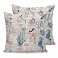 thumbnail image 7 of Outdoor Pillow Covers Throws Coastal Starfish Shell Seahorse,Waterproof Pillow Cases Pack of 2 Ocean Sealife on Vintage,Durable Cushion Cover Pillowcase for Patio Balcony Couch Garden, 7 of 7