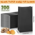 thumbnail image 2 of 200 Pcs Black Paper Bags Party Favor Treat Bags Bulk Bakery Snack Bread Paper Storage for Lunch Snack Cookies Bread Sandwich Food Supplies, 5.11 x 3.14 x 9.44 Inch, 2 of 7