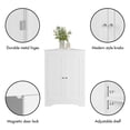 thumbnail image 4 of GZXS White Corner Cabinet, Modern 2-Door Floor Cabinet w/ Adjustable Shelf for Home Organization, Bathroom, Living Room, or Bedroom, Easy Assembly, 4 of 8