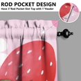 thumbnail image 5 of Kitchen Curtains 36 Inch Short - 3 Panel Set Strawberry Print, Rod Pocket Window Curtains 100% Polyester, Cute Fruit Valance for Farmhouse, Cafe, Living Room, Bedroom, Easy Wash, 5 of 6