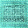 thumbnail image 1 of Ahgly Company Indoor Square Persian Turquoise Blue Traditional Area Rugs, 5' Square, 1 of 4