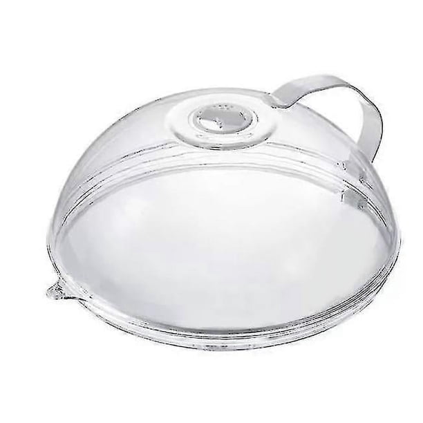 Cubierta antisalpicaduras para microondas, cubierta transparente, tapa para placa de microondas con asa y orificios de ventilación de vapor ajustables que mantiene limpio el horno microondas.