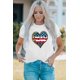 thumbnail image 3 of ABPHQTO Camiseta de cuello redondo con estampado de corazón de leopardo y girasol occidental caqui para mujer, 3 of 5