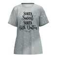 thumbnail image 4 of QAFOPEH Women Sorta Sweet Sorta Beth Dutton Round Neck Short Sleeve 3D Letter Tee, 4 of 6