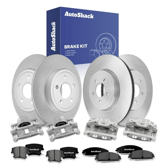 AutoShack Front Vented & Rear Solid Brake Rotors   Premium Ceramic Pads   Calipers 16-PC Brake Kit Replacement for 2005 Chrysler 300