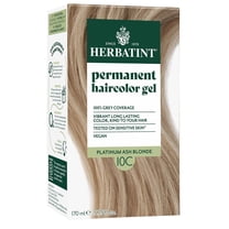 Herbatint Permanent Hair Dye For Women, 10C Platinum Ash Blonde, Alcohol Free, Vegan, 100% Grey Coverage - 5.75 fl oz