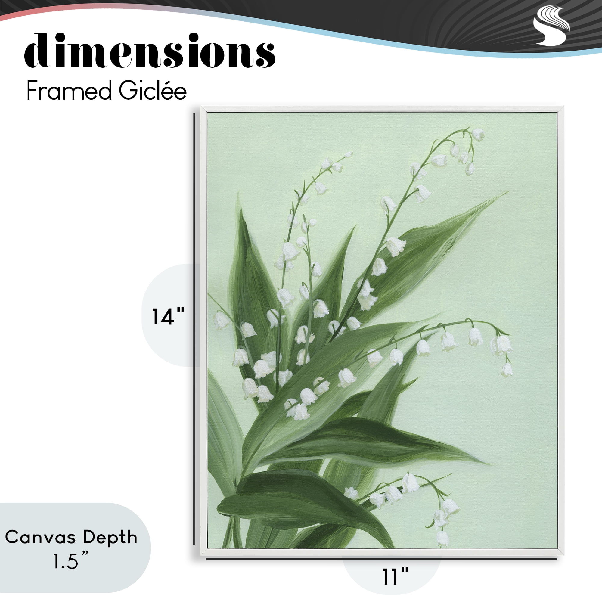 Stupell Industries Verdant Lily Of Valley White Framed Giclee Art, design by Grace Popp