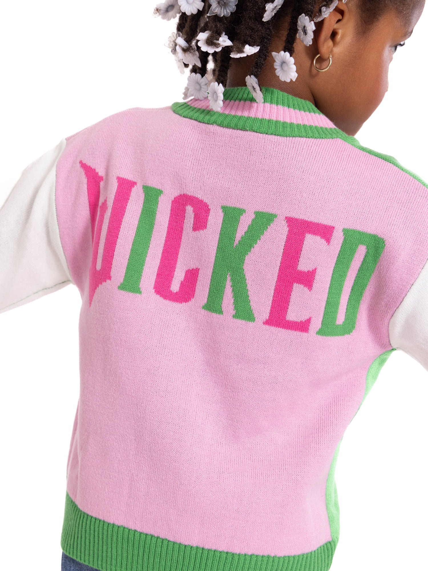 Wicked Toddler Girls Button Down Cardigan with Long Sleeves, Sizes 2T-5T