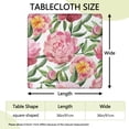 thumbnail image 2 of Square Tablecloth with Elastic Edges 36 * 36 Inch Pioneer Waterproof Beautiful Watercolor Pink Peony Flowers Table Cover Washable Indoor and Outdoor for Party Kitchen Dinner Banquet Patio Picnic, 2 of 6
