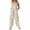 #01Beige, variant on Women's Floral Print Sleeveless Overalls Loose Wide Leg Cotton Linen Jumpsuit with Pockets Green XL