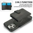 thumbnail image 4 of Allytechgroup Detachable Cards Holder Case for iPhone 11 Pro, RFID Blocking 2 In 1 Wallet PU Leather Case with Stand Compatible with Magsafe Shockproof Cover for iPhone 11 Pro, Black, 4 of 7