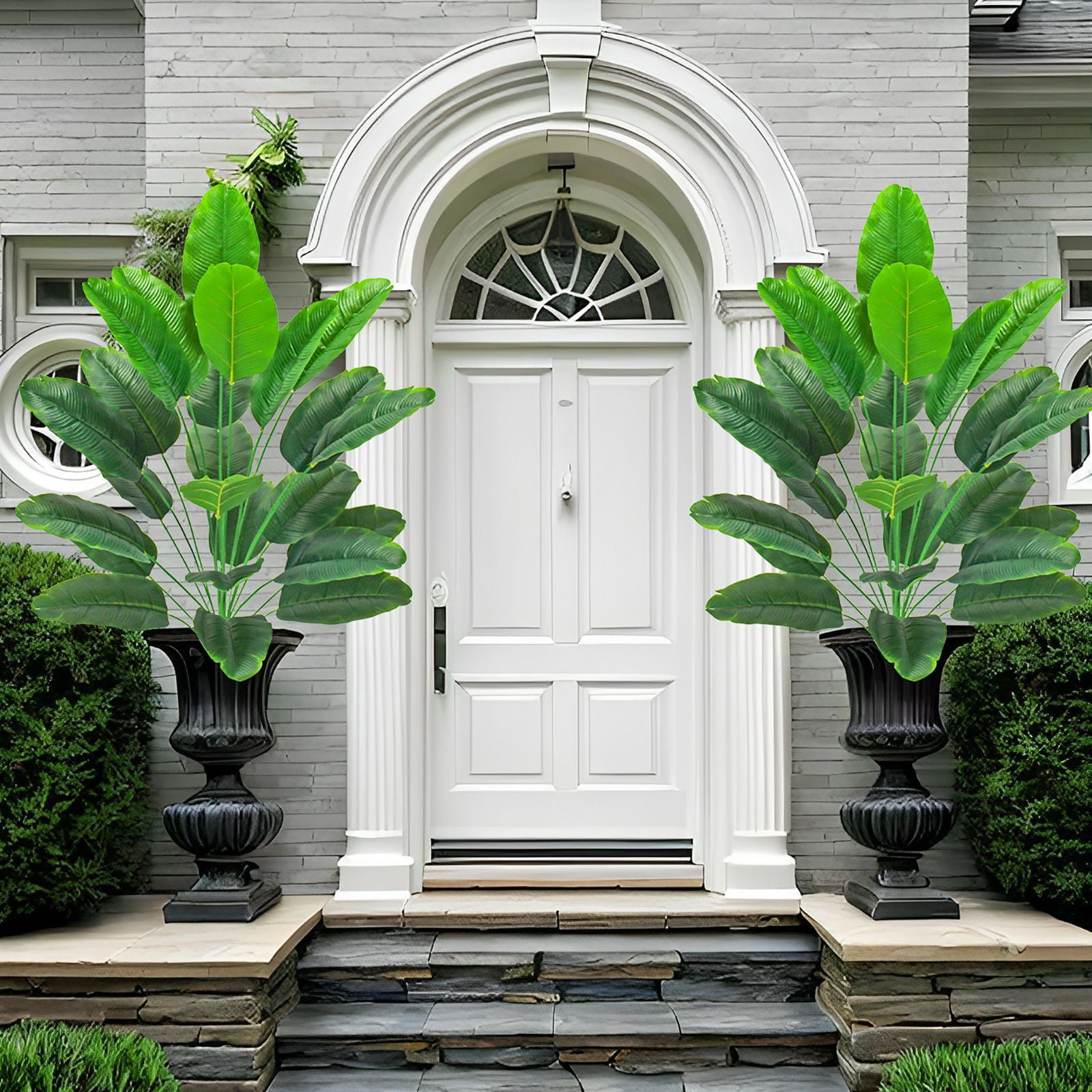 Artificial Areca Palm Tree Faux Plants 30 inch Artificial Plants Faux Fake Palm Tree Large Areca Palm Plants Tropical Leaf Greenery Family Office Indoor Outside Decor (Flowerpot not included) A3(90CM)