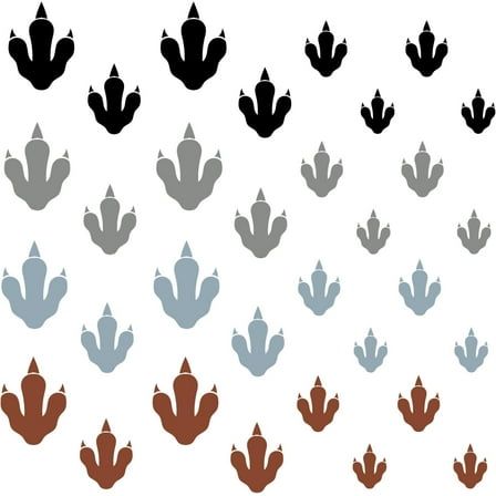 Dinosaur Pawprint Wall Stickers Removable Nursery Wall Stickers Peel and Stick Wall Decals Self-Adhesive Vinyl Wall Stickers for Bedroom Nusery Living Room Home Wall Art Decor