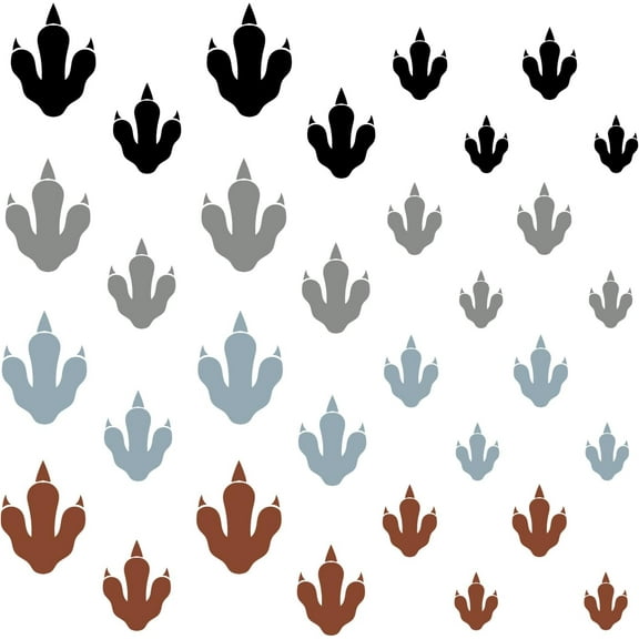 Dinosaur Pawprint Wall Stickers Removable Nursery Wall Stickers Peel and Stick Wall Decals Self-Adhesive Vinyl Wall Stickers for Bedroom Nusery Living Room Home Wall Art Decor