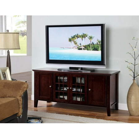 Alexandria 54 Dark Cherry Wood Transitional Entertainment Center Media Console Tv Stand With Gl Cabinet Doors Storage Shelves Alexandria 54 Dark Cherry Wood Transitional Entertainment Center Media Console Tv Stand With Gl Cabinet Doors Storage Shelves