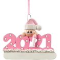 thumbnail image 1 of 2 EmbalarDIY decoraciones de muñecas de Navidad colgante cartel, árbol de Navidad fiesta producto familiar personalizado decoraciones familiares regalo para amigos familia (2021 rosa), 1 of 5